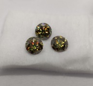 Moissanite, moissanit 2,79 ct / 3 szt. - naszyjnik kolczyki