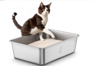 Duża Kuweta XXL ze Stali Nierdzewnej dla Kota 60x40x20 cm