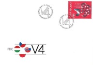 Czechy 2021 FDC Znaczek Grupa Wyszehradzka Polska wspólne wydanie
