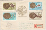 Olimpiada Tokio 1964 - FDC Węgry z obiegu pocztowego polecony