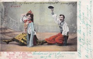 Pobiedziska taniec Kozak ciekawy strój 1907r.