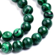 H5- MALACHIT - kula - 6mm - 25 sztuk - kamień syntetyczny
