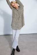 H & M satynowa koszula kwiaty wzór oversize kwiatki obszerna luźna długa