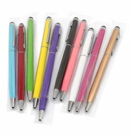 10X DŁUGOPIS Z GUMKĄ DO EKRANÓW DOTYKOWYCH TOUCH PEN 2w1 MULTIKOLOR