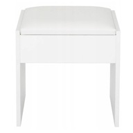 Taboret pufa biała do toaletki do makijażu