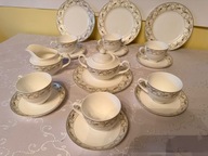 Serwis Kawowy Casalino Bone China 18 Elementów Porcelana Biała