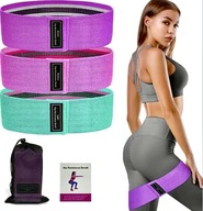 ZESTAW 3w1 Gumy do Ćwiczeń Flintronic Gumy Materiałowe Mocne Taśmy Fitness