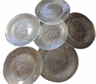 KOSTA BODA G. Warff MARINA RYBA KRAB PATERY TALERZE SZKŁO SZWECJA 26cm 6szt