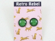 kolczyki PANTERKA zielone pinup vintage retro RR33