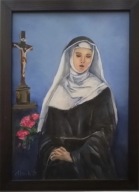 Św. Rita III, obraz olejny w ramie drewnianej