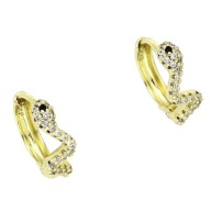 86013 Kolczyki stal chirurgiczna 316L pozłacane 14k żmije z cyrkoniami