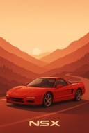 Plakat Motoryzacyjny Honda NSX A4 (21 x 29,7 cm) Dekoracja Ścienna
