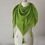 Chusta ręcznie robiona na szydełku, szer. 150cm x wys. 80cm, bawełna, K1