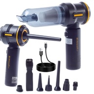 Odkurzacz ręczny bezprzewodowy - do samochodu, dmuchawa, 6 końcówek