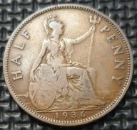 *WIELKA BRYTANIA [1087] *HALF PENNY 1936 George V