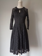 Śliczna sukienka czarna elastyczna z koronką O rsay