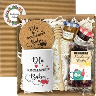 ZESTAW PREZENTOWY DZIEŃ BABCI KUBEK HERBATA MIÓD KOSZ UPOMINEK BOX EKO 2026