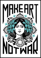 A2 PLAKAT MAKE ART NOT WAR, TWÓRZ SZTUKĘ NIE WOJNĘ, MANIFEST ANTYWOJENNY
