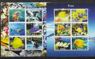 FLORA I FAUNA MORSKA.RYBY.MALI. Mi 2X ark. cięty. B**2016r.
