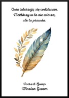 A2 PLAKAT "CYTATY Z KSIĄŻEK" WINSTON GROOM FORREST GUMP, CUDA ZDARZAJĄ SIĘ.