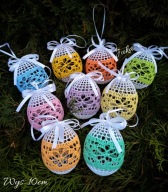 szydełkowe jajko/pisanka 10x7cm -rękodzieło Juka 1szt