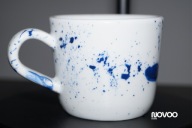 Filiżanka espresso 80ml porcelana ręcznie malowana granat abstrakcyjny wzór