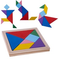 UKŁADANKA GRA LOGICZNA DREWNIANA TANGRAM