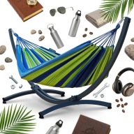 HAMAK ZE STELAŻEM OGRODOWY DWUOSOBOWY DUŻY REGULOWANY SOLIDNY STALOWY XXL