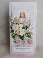Ręcznie robiona personalizowana kartka na komunię