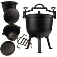 KOCIOŁEK ŻELIWNY GARNEK MYŚLIWSKI WĘGIERSKI NA PIECZONKI 10L OGNISKO GRILL