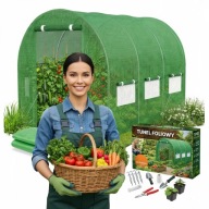 TUNEL FOLIOWY OGRODOWY 2x3x2m SZKLARNIA DO ROŚLIN STELAŻ OCYNK FOLIA UV 6m2