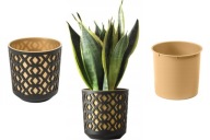 DONICZKA AZTEK 19,5 CM H20 CZARNY + ZŁOTY JASNY – NOWOCZESNY DESIGN