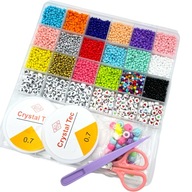 ZESTAW KORALIKÓW DO ROBIENIA BRANSOLETEK LITERKI KREATYWNY XXL PREZENT