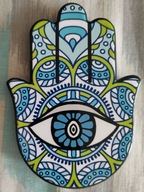 Hamsa oko Proroka amulet Ręka Miriam Dłoń Hamesza ceramiczna plakietka