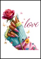 A2 PLAKAT DO SALONU MANICURE URODY, PLAKAT DLA KOSMETYCZKI PAZNOKCIE LAKIER