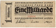 Niemcy - Banknot - 1 Milliarde Mark - 1923 - Reichsbahn - ALTONA