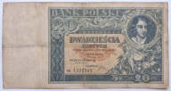 Banknot II RP 20 zł 1931 rok SERIA: AK
