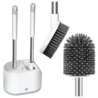 SZCZOTKA DO WC SILIKONOWA TOALETOWA DO ŁAZIENKI NIEPRZECIEKAJĄCE DNO 2W1