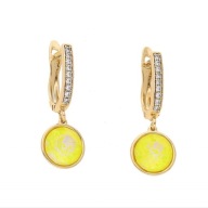 62315 Kolczyki 18K pozłacane 27/10 YELLOW DELITE CRYSTAL Swarovski