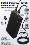 Powerbank Baseus 20000 mAh 20W 4 złącza USB-C/USB-A czarny
