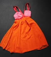 B566_LETNIA/SZYFONOWA, KOLOROWA SUKIENKA. R 38/40