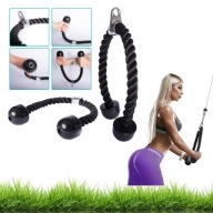 UCHWYT SZNUR DO WYCIĄGU NA TRICEPS Z KARABIŃCZYKIEM NYLONOWY – 70CM 250KG