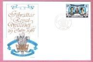 Gibraltar 1981 FDC, rody król ewskie, ślub ks. Karol i ks. Diana