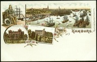 Gruss aus Hamburg - Rossenblatt 1896 litho