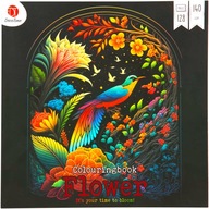 Duża KOLOROWANKA dla Dorosłych ANTYSTRESOWA Kwiaty 128 Stron 25x25cm