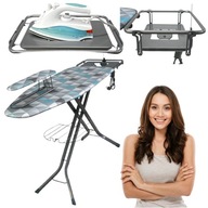 PROFESJONALNA DESKA DO PRASOWANIA Z RĘKAWNIKIEM + PODSTAWKA POD ŻELAZKO