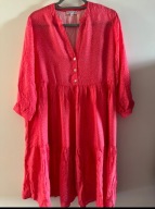 Marie Lund różowa sukienka w cętki M 38 panterka róż