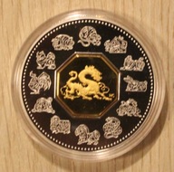 LUNAR - ROK SMOKA 15 $ DOLARÓW 2000 KANADA - 1 OZ - 1 UNCJA SREBRA, CERTYF