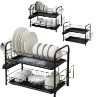 SUSZARKA OCIEKACZ NA SZTUĆCE DO NACZYŃ DWUPOZIOMOWY METALOWY CZARNY