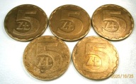 Polska. P.R.L. 5 złotych -15 sztuk. (386,7,8).